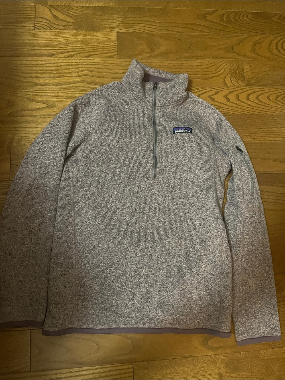 Patagonia Heathered Pale Purple 1/4-Zip Fleece Pullover